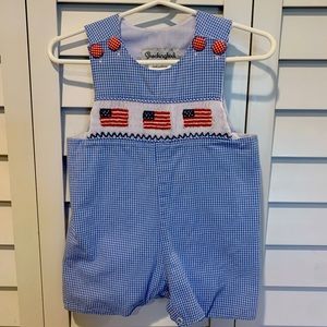 SmockingBird 4th of July romper